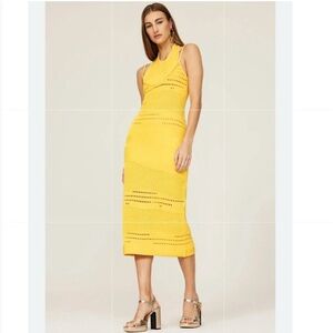 Esteban Cortazar Crochet Knit Midi Dress